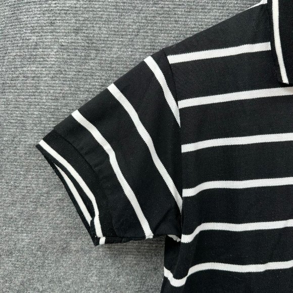 Abercrombie & Fitch Shirt Mens Medium Black White Striped Casual Polo Designer - Picture 5 of 14